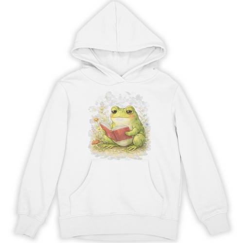 Reading Frog Cottagecore Book Lover Aesthetic Premium Tri-Blend Unisex Hoodie - Bookorys CA