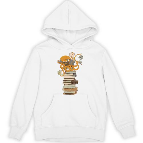 Reading Octopus Tea Coffee And Books Unisex Hoodie - Bookorys AU