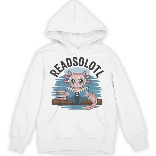 Readsolotl Book Lover Reading Axolotl Kids Reader Unisex Hoodie - Bookorys UK