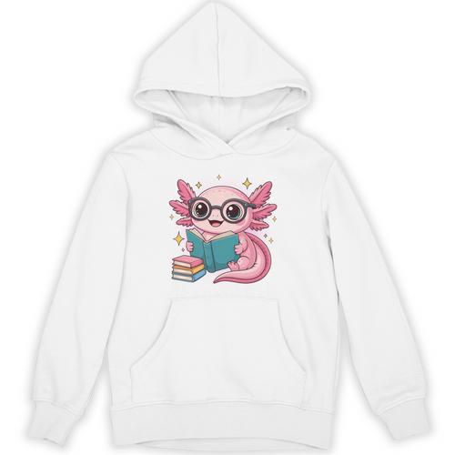 Readsolotl Kawaii Axolotl Reading Book Lover Unisex Hoodie - Bookorys DE