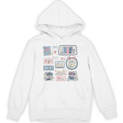 Retro Bookish Love Collage Book Lover Librarian Scrapbook Unisex Hoodie - Bookorys UK