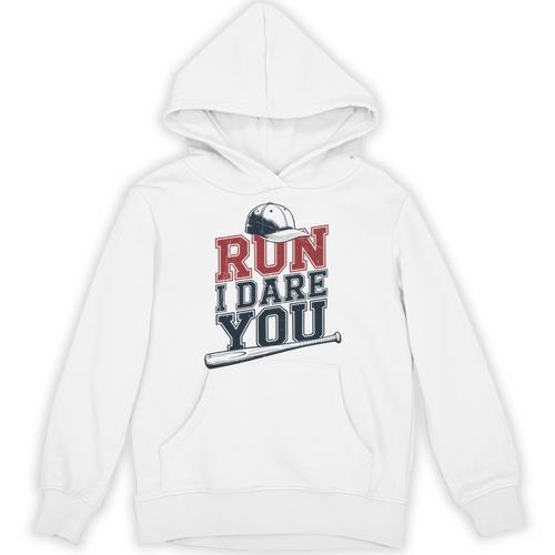 Run I Dare You Baseball Catcher Player Fan Unisex Hoodie - Sportilla