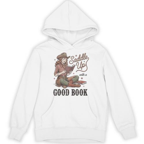 Saddle Up With A Good Book Western Reading Unisex Hoodie - Bookorys UK