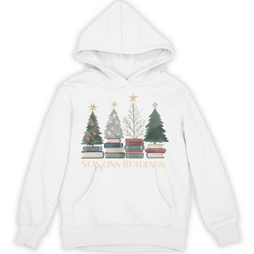 Seasons Readings Christmas Tree Book Lover Unisex Hoodie - Bookorys