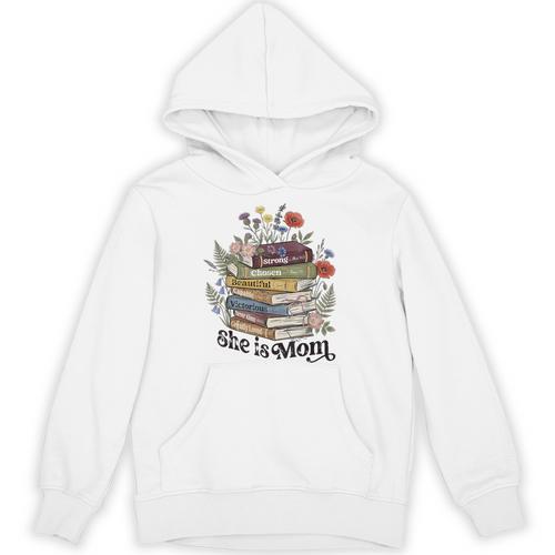 She Is Mom Christian Bible Mama Book Reading Unisex Hoodie - Bookorys AU