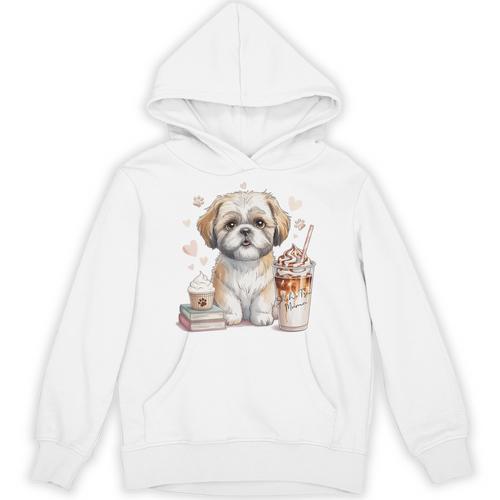 Shih Tzu Treats Books And Coffee Shih-Tzu For Dog Moms Premium Tri-Blend Unisex Hoodie - Bookorys