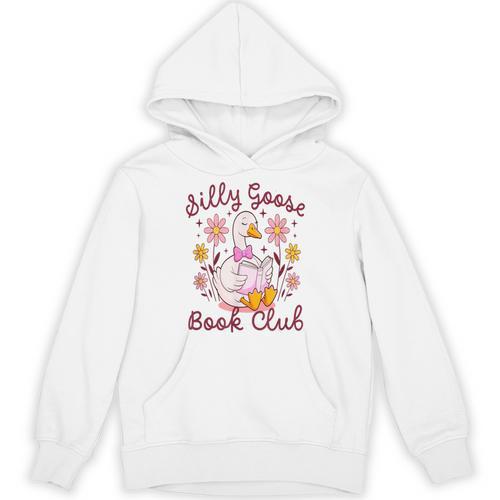 Silly Goose Book Club Reading Girl Unisex Hoodie - Bookorys