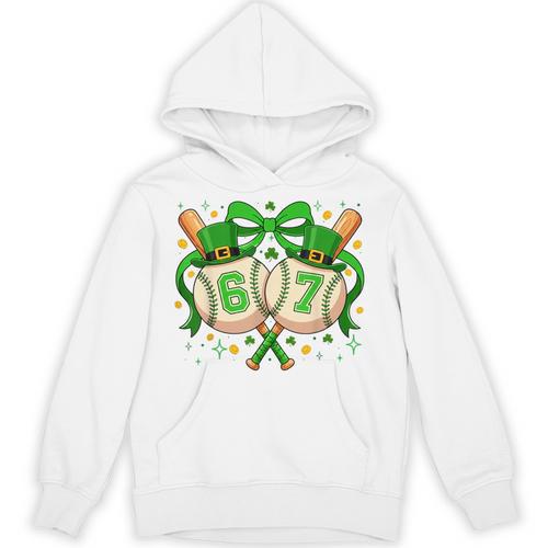 Six Seven 67 Meme Baseball Coquette Bow St Patrick's Day Unisex Hoodie - Sportilla