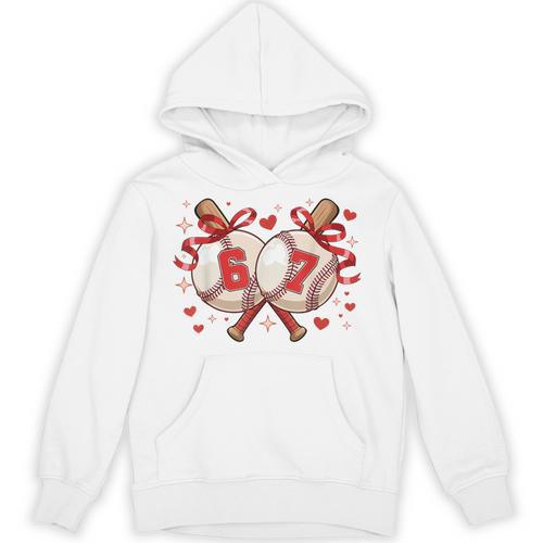 Six Seven 67 Meme Baseball Coquette Bow Valentine Unisex Hoodie - Sportilla