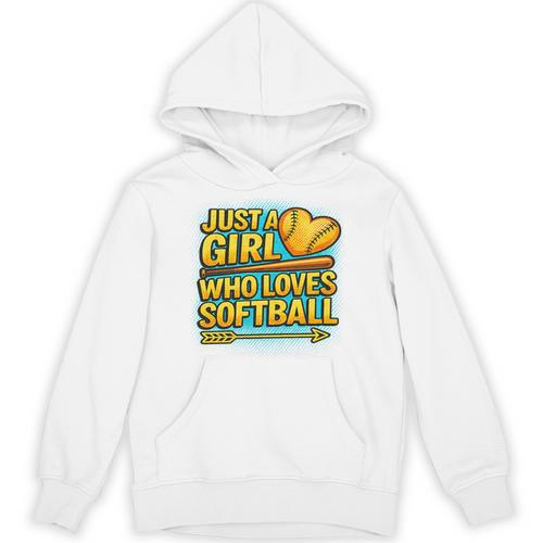 Softball Just A Girl Comic Book Style Graphic For Teens Premium Tri-Blend Unisex Hoodie - Bookorys CA