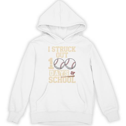 I Struck Out 100 Days Of School Baseball Fan Students Batter Premium Tri-Blend Unisex Hoodie - Sportilla
