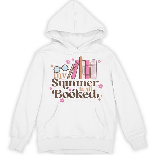 My Summer Is All Booked Retro Summer Book Lover Womens Girls Unisex Hoodie - Bookorys