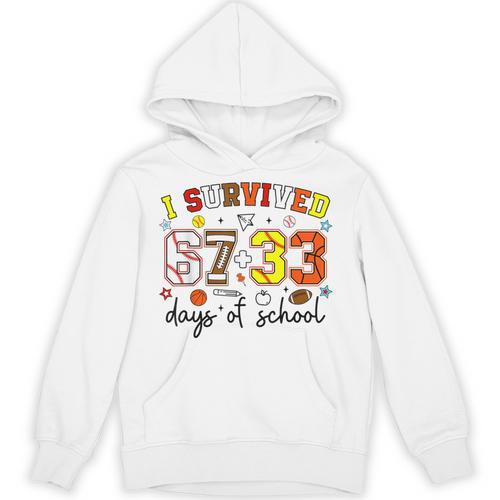 I Survived 6733 Days Baseball Football Softball 100 Days Unisex Hoodie - Sportilla