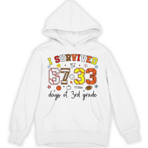 I Survived 6733 Days Baseball Football Softball 3rd Grade Unisex Hoodie - Sportilla