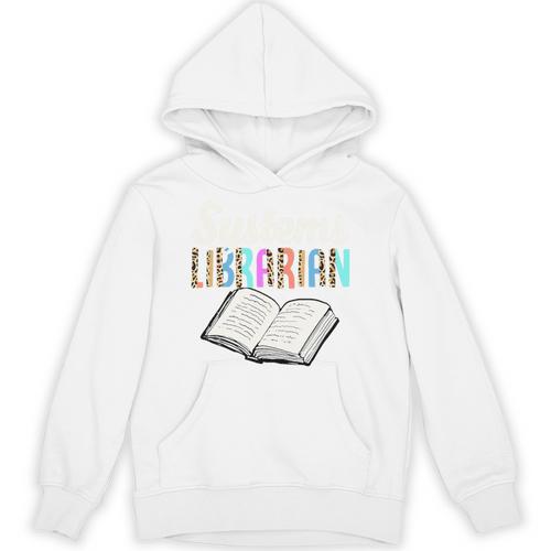 Systems Librarian Leopard Print Library Book Graphic Premium Tri-Blend Unisex Hoodie - Bookorys CA