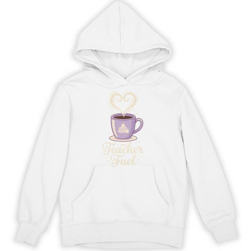 Teacher Fuel Coffee Cup Books Apples Educator Unisex Hoodie - Bookorys