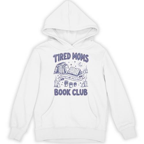 Tired Moms Book Club Coffee Chaos And Chapters Reader Premium Tri-Blend Unisex Hoodie - Bookorys