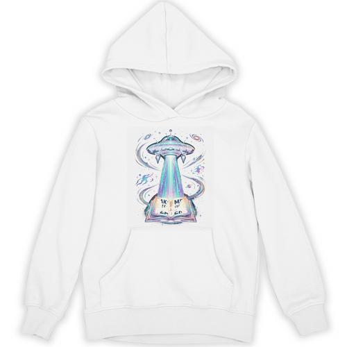 UFO Abducting Book Take Me To Your Readers Sci-Fi Unisex Hoodie - Bookorys