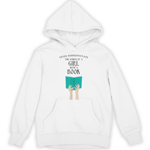 Never Underestimate The Power Of A Girl With A Book RBG Unisex Hoodie - Bookorys DE