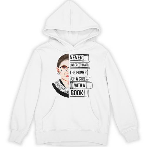 Never Underestimate The Power Of a Girl With a Book Reading Unisex Hoodie - Bookorys