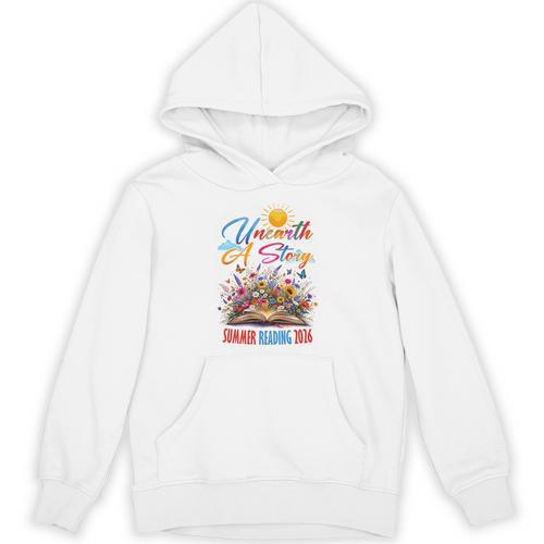Unearth A Story Reading Book Flowers Summer Reading 2026 Unisex Hoodie - Bookorys UK