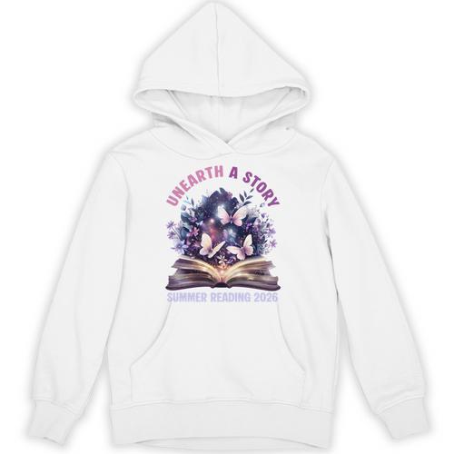 Unearth a Story Summer Library Reading 2026 Butterfly Book Unisex Hoodie - Bookorys