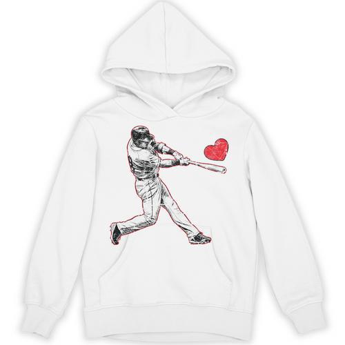 Valentines Baseball Batter Heart Player Silhouette Premium Tri-Blend Unisex Hoodie - Sportilla