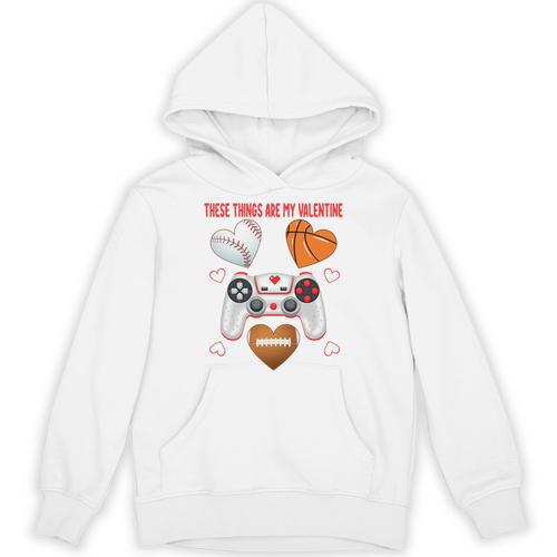 Valentines Day Boys Men Hearts Gaming Football Baseball Love Premium Tri-Blend Unisex Hoodie - Sportilla