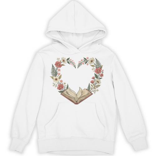 Vintage Book Lover Valentine Heart Premium Tri-Blend Unisex Hoodie - Bookorys DE