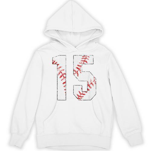 Vintage Distressed Baseball Number 15 Jersey Player Uniform Unisex Hoodie - Sportilla