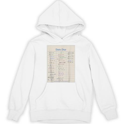 Vintage Library Due Date Card For Book Lovers Librarians Unisex Hoodie - Bookorys DE