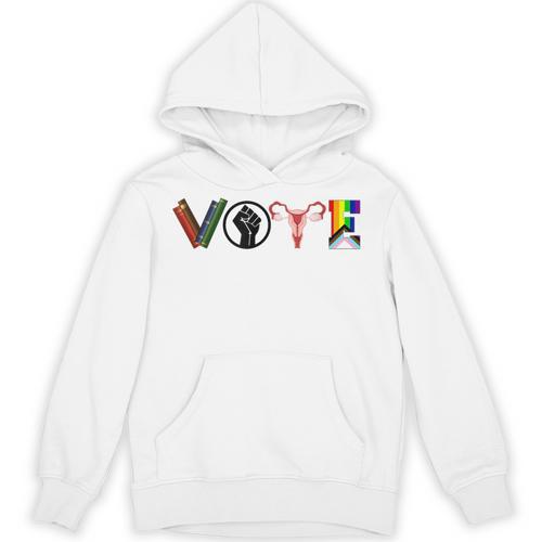 Vote Books Fist Ovaries LGBTQ Unisex Hoodie - Bookorys AU