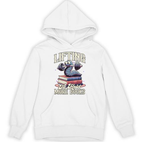 Weightlifting Book Lover Bookworm Lifting To Hold More Books Unisex Hoodie - Bookorys