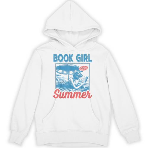 Women Retro Book Girl Summer Bookish Vacation Reader Unisex Hoodie - Bookorys CA