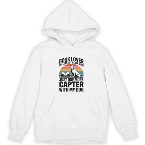Women's Book Lover Golden Retriever Mom Just One More Chapter Unisex Hoodie - Bookorys