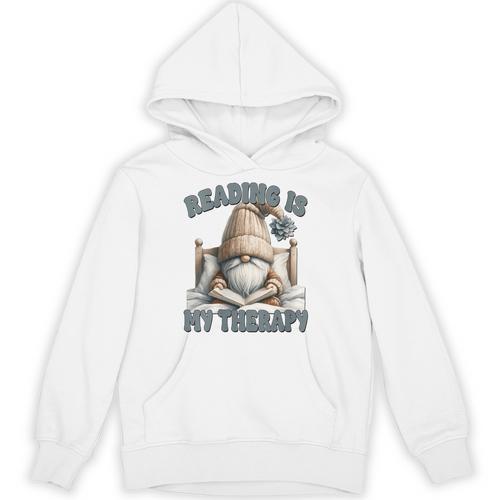 Women's Book Reader Accessories For Teacher Reading Is My Therapy Unisex Hoodie - Bookorys CA