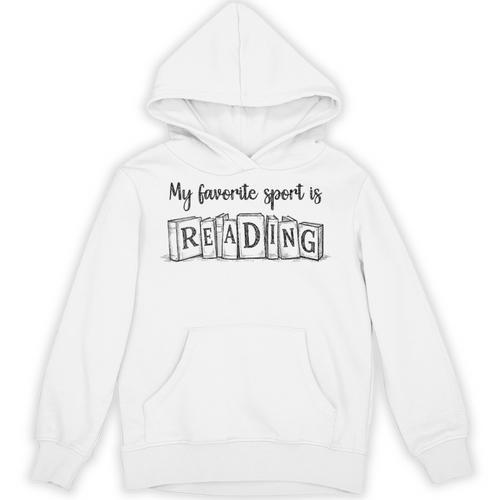 Women's My Favorite Sport Is Reading Fun Book Fan Reader Sketch Art Unisex Hoodie - Bookorys