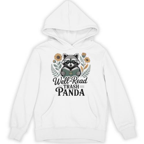 Women's Well Read Trash Panda Book Lover Raccoon Unisex Hoodie - Bookorys AU
