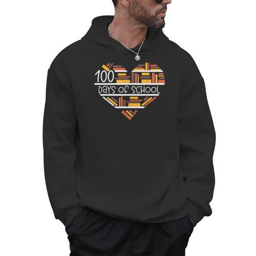 100 Days Of School Books Reading Lover 100th Day Of School Men Hoodie - Bookorys