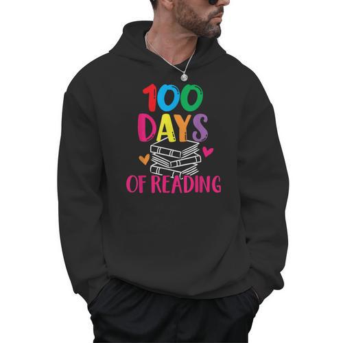 100 Days Of School Reading English Teacher Books Stack Men Hoodie - Bookorys CA
