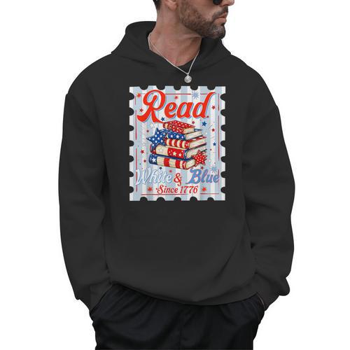 4th Of July Patriotic Read Blue Books Men Women Kid Men Hoodie - Bookorys UK