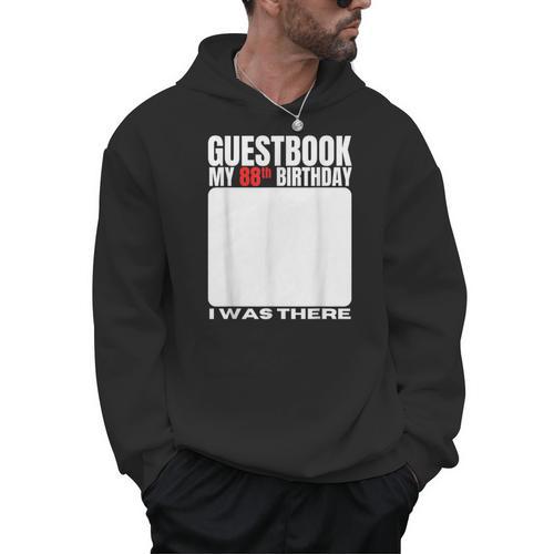 My 88th Birthday Guestbook 88 Years Birthday Party Sign My Men Hoodie - Bookorys
