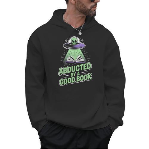Abducted By A Good Book UFO Alien Reading Books Men Hoodie - Bookorys