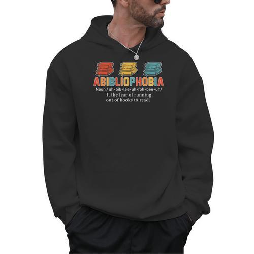 Abibliophobia Definition Bookworm Book Reader Reading Geek Men Hoodie - Bookorys DE