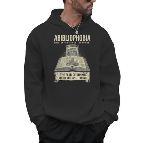 Abibliophobia Reading Bookworm Books Reader Men Hoodie - Bookorys UK