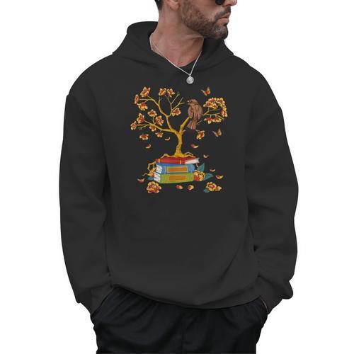 Avid Reader- Book Worm Floral Bird Men Hoodie - Bookorys UK