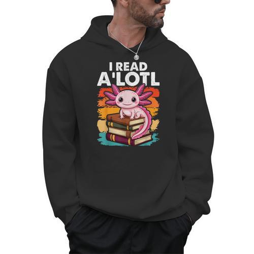 Axolotl Book Lover Librarian Reading Library Readers Men Hoodie - Bookorys CA