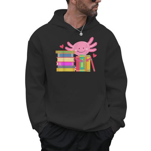 Axolotl Book Reading Librarian English Teacher For Men Women Kids Men Hoodie - Bookorys DE