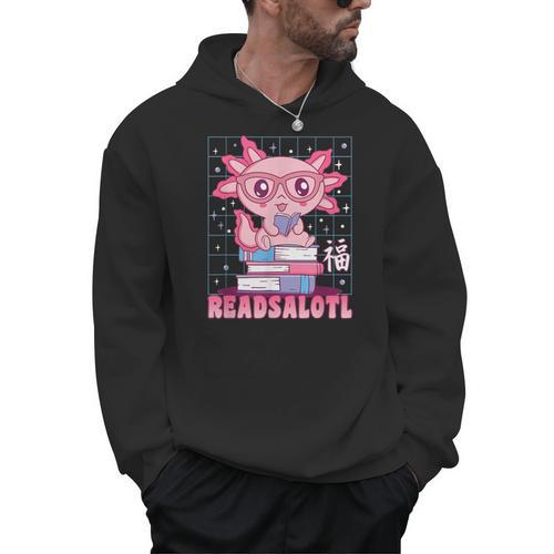 Axolotl Books Readsalotl Reading Bookworm Boys Girls Kids Men Hoodie - Bookorys