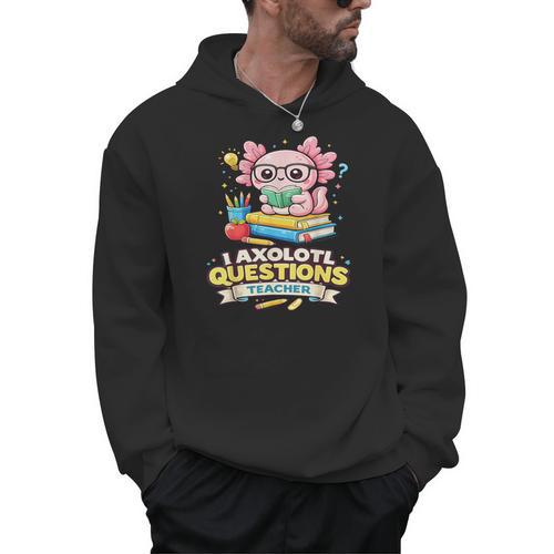 I Axolotl Questions Teacher Cute Reading Book Men Hoodie - Bookorys